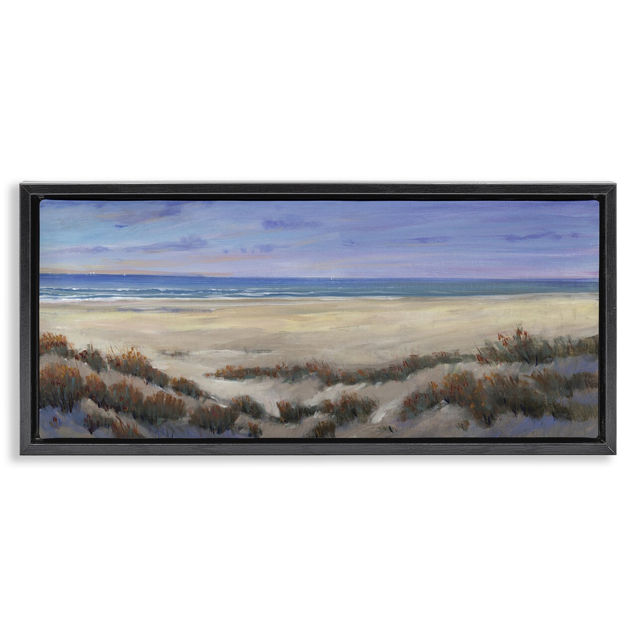 Stupell Industries Traditional Grassy Beach Floater Framed Canvas Wall Art Design by Regina Moore